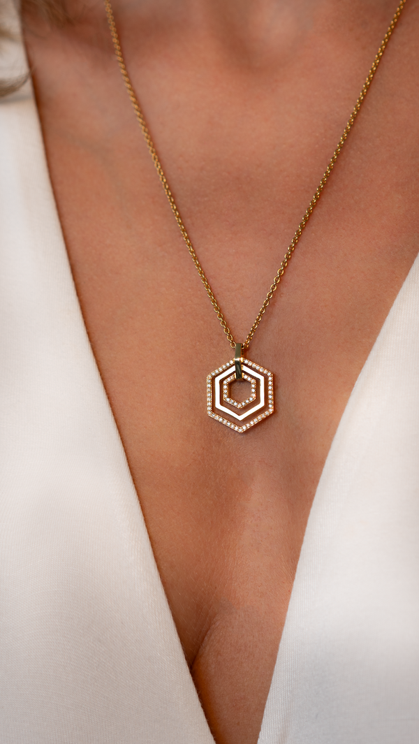 Trihexagon Diamond Necklace