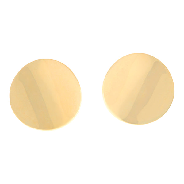 Discus Gold Stud Earrings