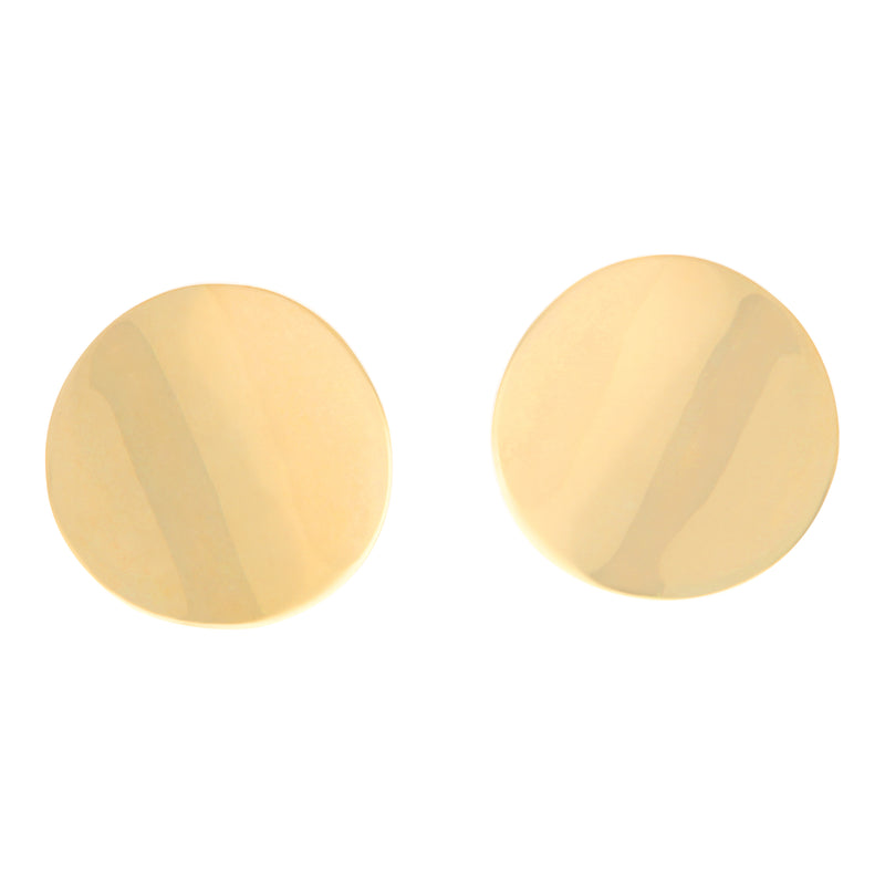 Discus Gold Stud Earrings