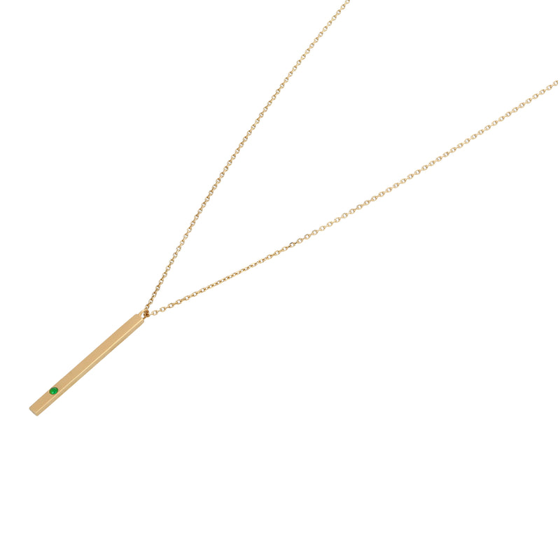 Vertical Cuboid Emerald Necklace
