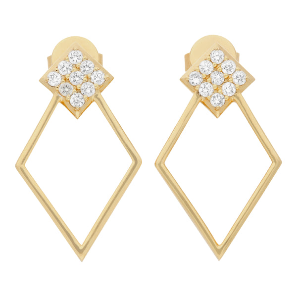Rhomboids Diamond Earrings